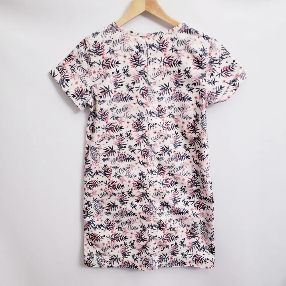 Sezane Giulia Lace Up Trapeze Shift Dress in Printed Flowers, Size 38 - Picture 5 of 10